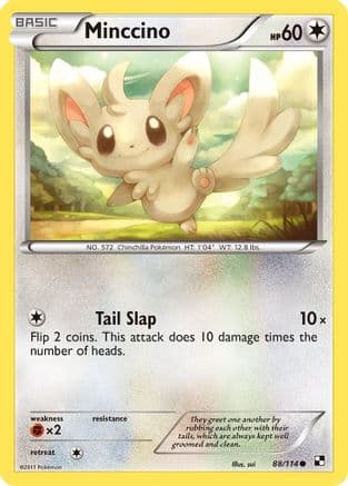 Minccino — Black and White Pokémon TCG card by sui