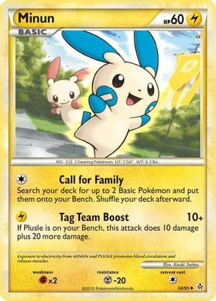 Minun — Unleashed Pokémon TCG card by nagimiso