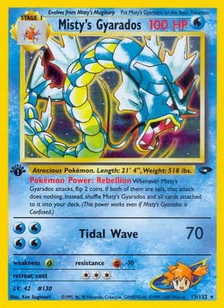 Misty's Gyarados — Gym Challenge Pokémon TCG card by Ken Sugimori