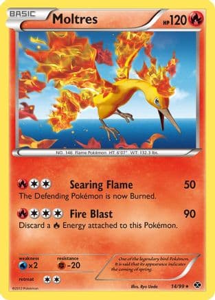 Moltres — Next Destinies Pokémon TCG card by Kazumasa Yasukuni