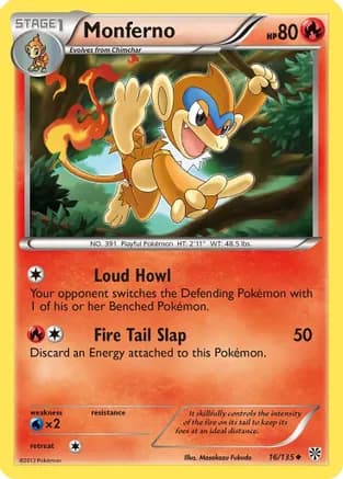 Monferno — Plasma Storm Pokémon TCG card by Masakazu Fukuda