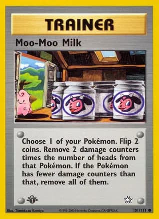Moo-Moo Milk — Neo Genesis Pokémon TCG card by Tomokazu Komiya