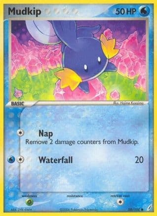 Mudkip - 058/100 — Crystal Guardians Pokémon TCG card by Hajime Kusajima