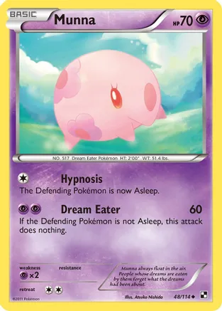 Munna — Black and White Pokémon TCG card by Atsuko Nishida