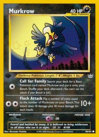 Murkrow — Neo Revelation Pokémon TCG card by Hironobu Yoshida