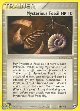 Mysterious Fossil — EX Sandstorm Pokémon TCG card by Keiji Kinebuchi