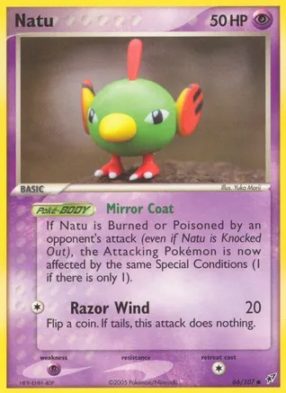 Natu — EX Deoxys Pokémon TCG card by Yuka Morii