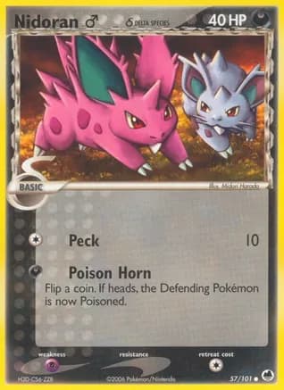 Nidoran M (Delta Species) — EX Dragon Frontiers Pokémon TCG card by Atsuko Nishida