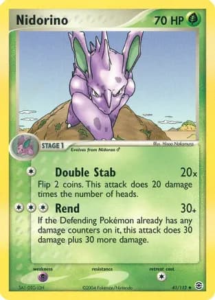 Nidorino — EX FireRed & LeafGreen Pokémon TCG card by Hisao Nakamura