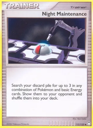 Night Maintenance — Mysterious Treasures Pokémon TCG card by Ryo Ueda