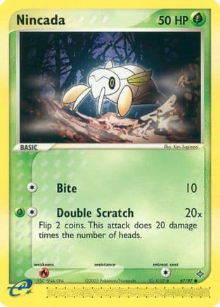 Nincada - 67/97 — Dragon Pokémon TCG card by Ken Sugimori