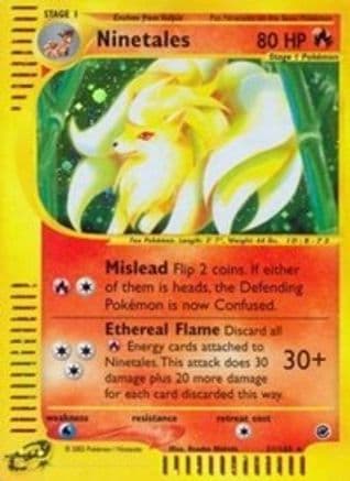Ninetales (21) — Expedition Pokémon TCG card by Mitsuhiro Arita