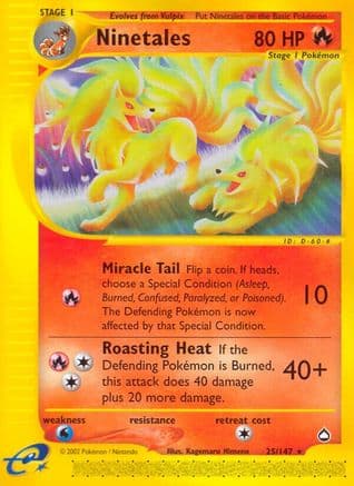 Ninetales — Aquapolis Pokémon TCG card by AKIRA EGAWA