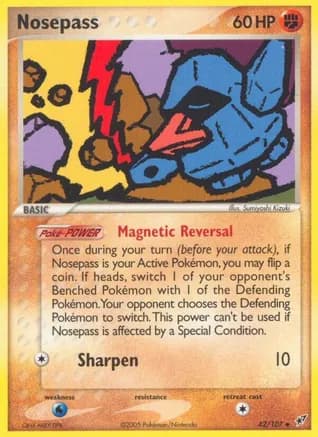Nosepass — EX Deoxys Pokémon TCG card by Sumiyoshi Kizuki