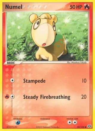 Numel - 058/106 — EX Emerald Pokémon TCG card by Masakazu Fukuda