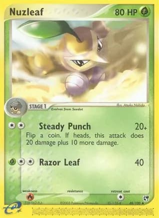 Nuzleaf - 48/100 — EX Sandstorm Pokémon TCG card by Atsuko Nishida