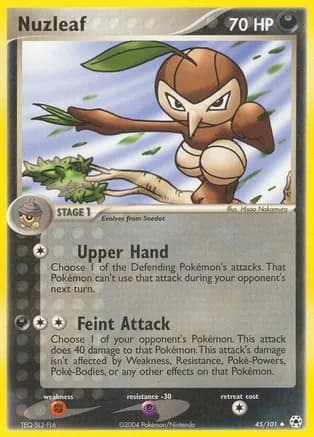 Nuzleaf — EX Hidden Legends Pokémon TCG card by Hisao Nakamura