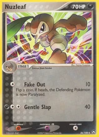 Nuzleaf — EX Power Keepers Pokémon TCG card by Hajime Kusajima