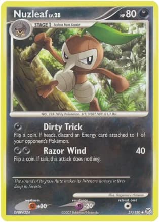 Nuzleaf — Diamond and Pearl Pokémon TCG card by Kagemaru Himeno