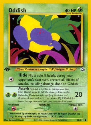 Oddish — Neo Genesis Pokémon TCG card by Yuka Morii