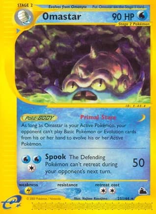 Omastar — Skyridge Pokémon TCG card by Hajime Kusajima