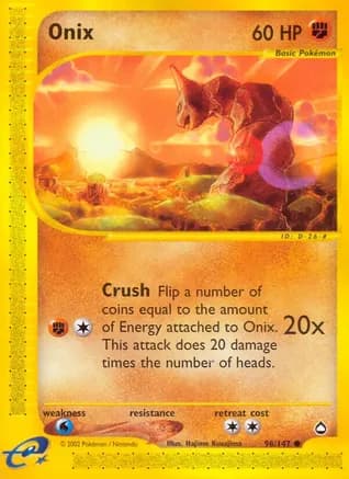 Onix — Aquapolis Pokémon TCG card by Hajime Kusajima
