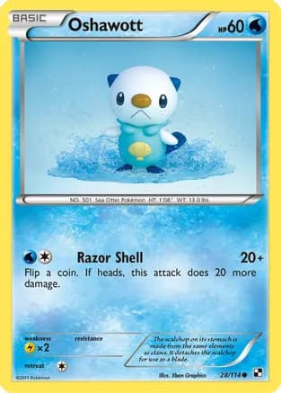 Oshawott (28) — Black and White Pokémon TCG card by Sbon Graphics