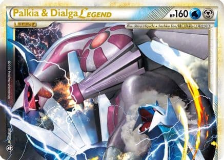 Palkia & Dialga Legend (Top) — Triumphant Pokémon TCG card by Shinji Higuchi + Sachiko Eba