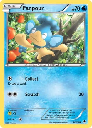 Panpour — Emerging Powers Pokémon TCG card by Kagemaru Himeno