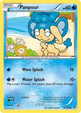 Panpour — XY Base Set Pokémon TCG card by Kyoko Umemoto