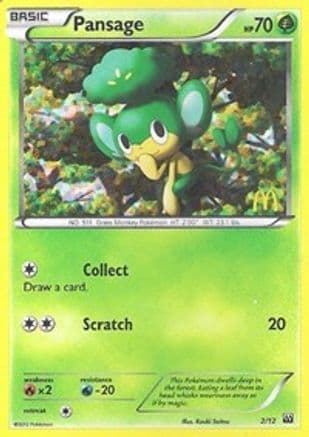 Pansage - 2/12 — McDonald's Promos 2012 Pokémon TCG card by Kouki Saitou