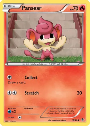 Pansear — Emerging Powers Pokémon TCG card by Masakazu Fukuda