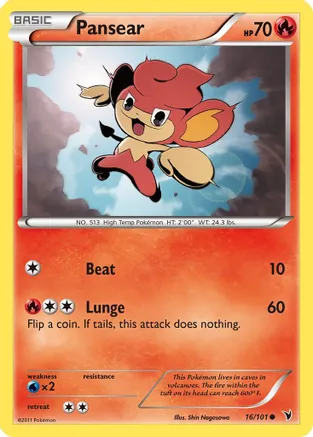 Pansear — Noble Victories Pokémon TCG card by Shin Nagasawa