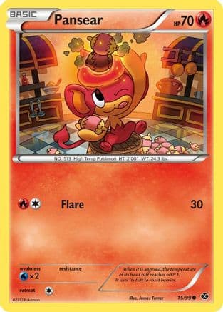 Pansear — Next Destinies Pokémon TCG card by James Turner