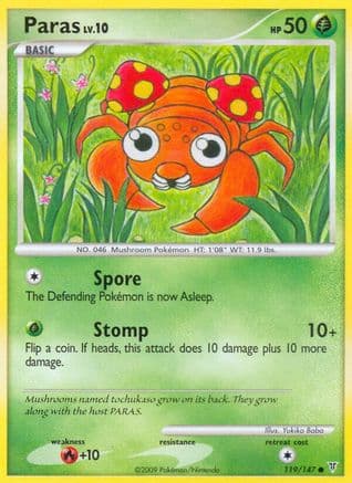 Paras — Supreme Victors Pokémon TCG card by Yukiko Baba