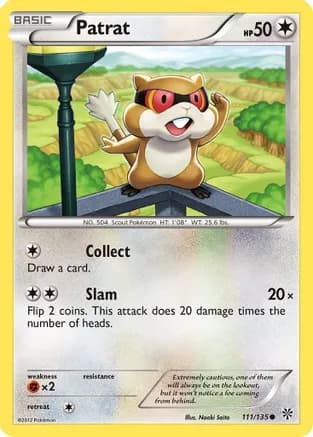 Patrat (111) — Plasma Storm Pokémon TCG card by Naoki Saito