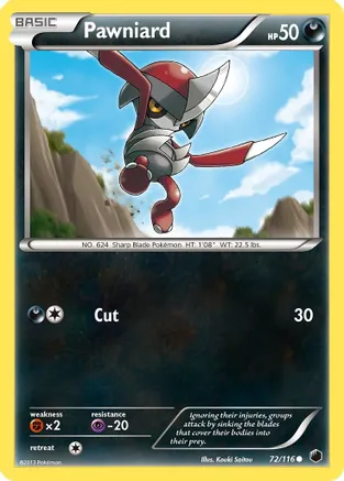 Pawniard (72) — Plasma Freeze Pokémon TCG card by Kouki Saitou