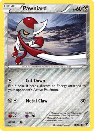 Pawniard — XY Base Set Pokémon TCG card by Midori Harada