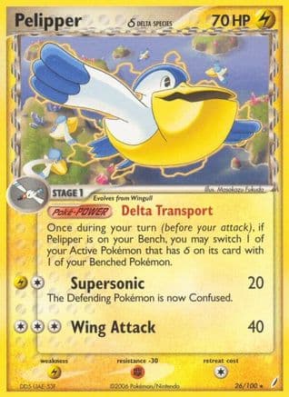 Pelipper (Delta Species) — Crystal Guardians Pokémon TCG card by Masakazu Fukuda