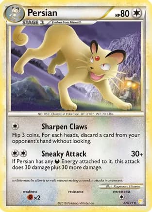 Persian — HeartGold SoulSilver Pokémon TCG card by Kagemaru Himeno