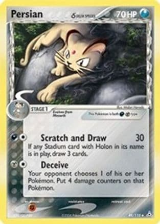 Persian (Delta Species) — Holon Phantoms Pokémon TCG card by Miki Tanaka