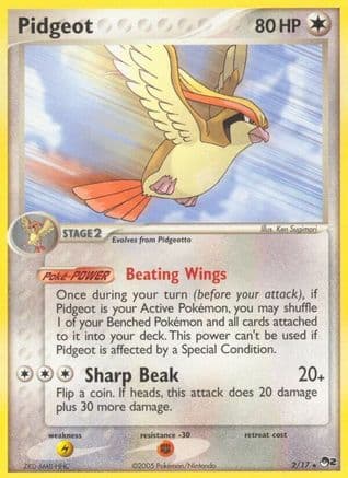 Pidgeot — POP Series 2 Pokémon TCG card by Ken Sugimori