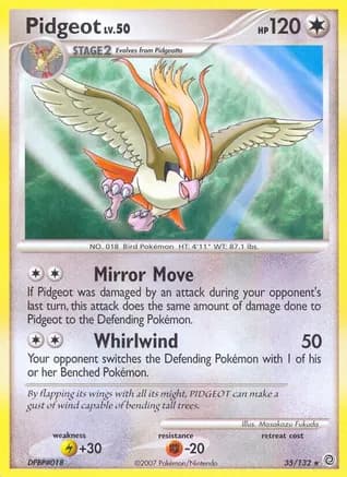 Pidgeot — Secret Wonders Pokémon TCG card by Masakazu Fukuda
