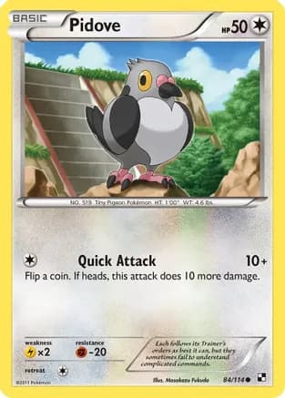 Pidove — Black and White Pokémon TCG card by Masakazu Fukuda