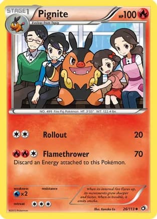 Pignite — Legendary Treasures Pokémon TCG card by Kanako Eo