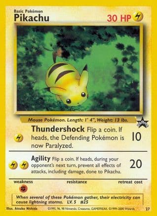 Pikachu (27) — WoTC Promo Pokémon TCG card by Atsuko Nishida