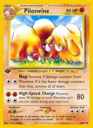 Piloswine — Neo Revelation Pokémon TCG card by Atsuko Nishida