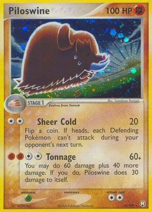 Piloswine — EX Team Rocket Returns Pokémon TCG card by Tomokazu Komiya