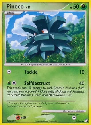 Pineco — Legends Awakened Pokémon TCG card by Masakazu Fukuda