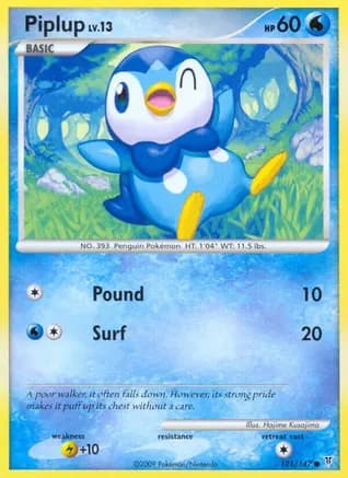 Piplup — Supreme Victors Pokémon TCG card by Hajime Kusajima